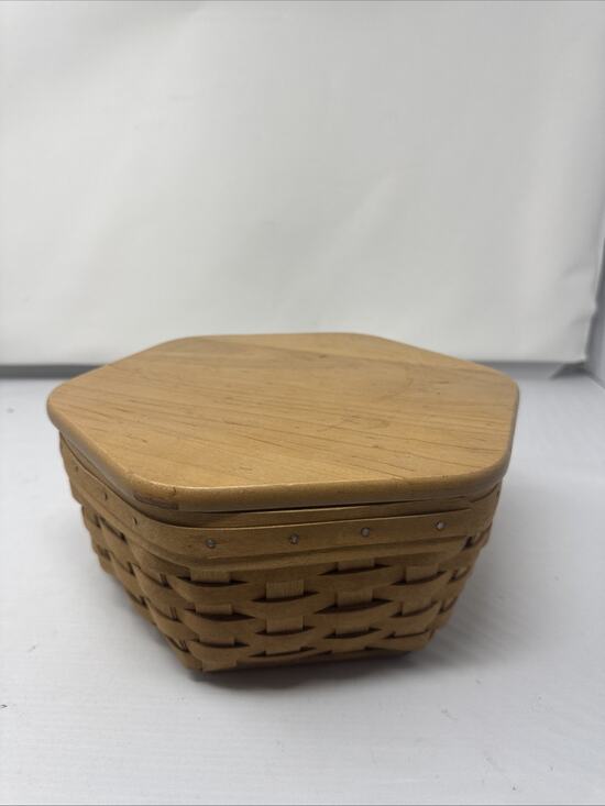 Longaberger Other - Longaberger 1997 Hexagonal 10" Generations Basket Wood Lid Plastic Protector Set